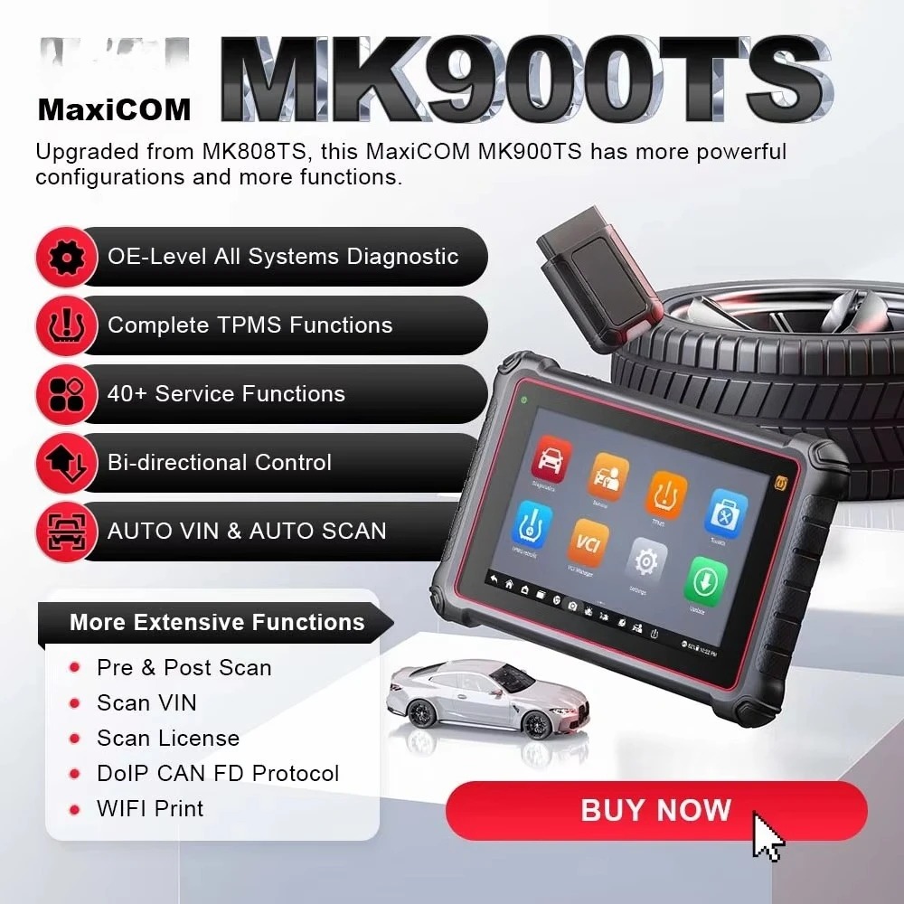 AUTEL MaxiCOM MK900-TS Full TPMS Function Bidirectional Scan Tool As MP900TS 40+ Service OE Full Diagnose CAN FD&DoIP  FCA
